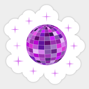 Groovy Disco Ball in Purple and Pink Sticker